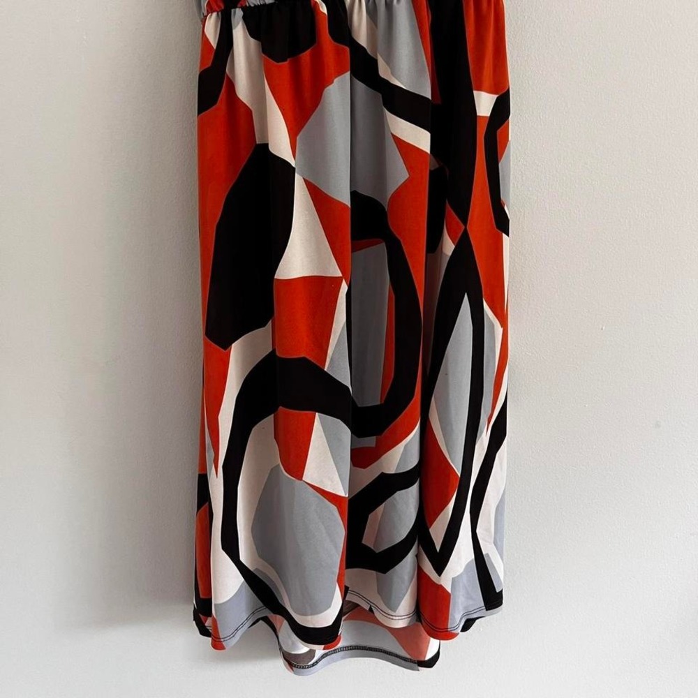 Y2K ORANGE AND BROWN‎ FOREVER ABSTRACT HALTER NECK TANK TOP - Picture 5 of 7